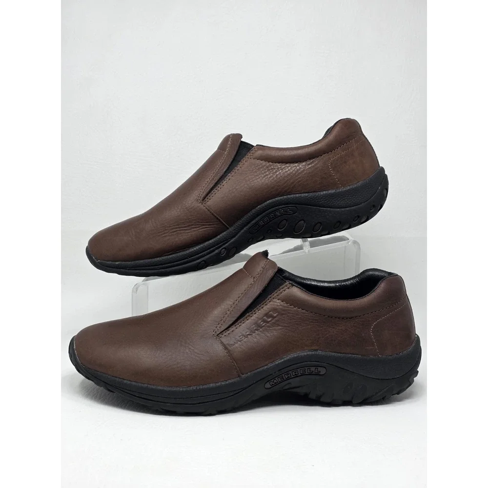 Merrell Jungle Moc Mens Size 12 US Brown Leather Slip On Loafer Shoes J63883
